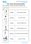 Verbs picture word and sentence match 110x